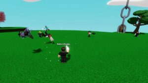 Image of players engaging in a tense match of Slap Battles on Roblox.