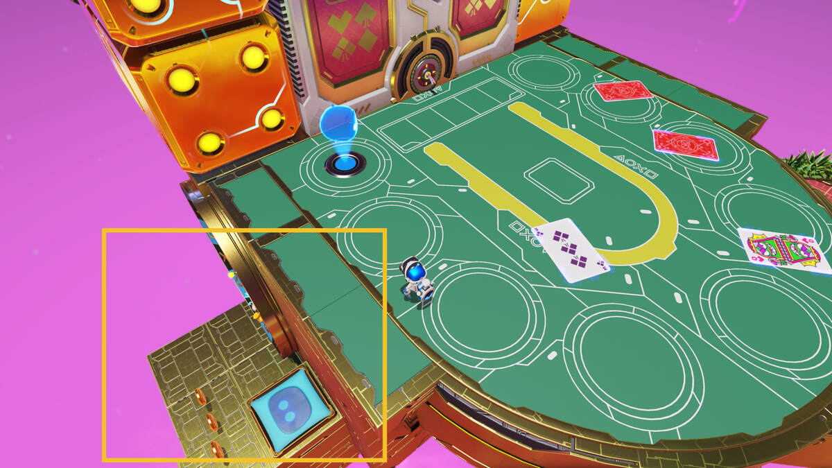 Astro Bot Slo-Mo Casino: Astro exploring the casino.