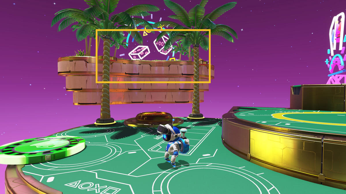 Astro Bot Slo-Mo Casino: Astro exploring the casino.