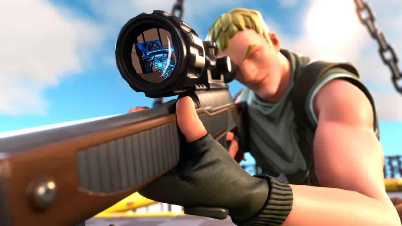 Fortnite divisive weapon buff: A character in Fortnite with a sniper