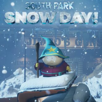 South Park: Snow Day cover - An image of Eric Cartman in a snow-filled town.