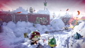 South Park Snow Day campaign - An image of a snow fight in the game.
