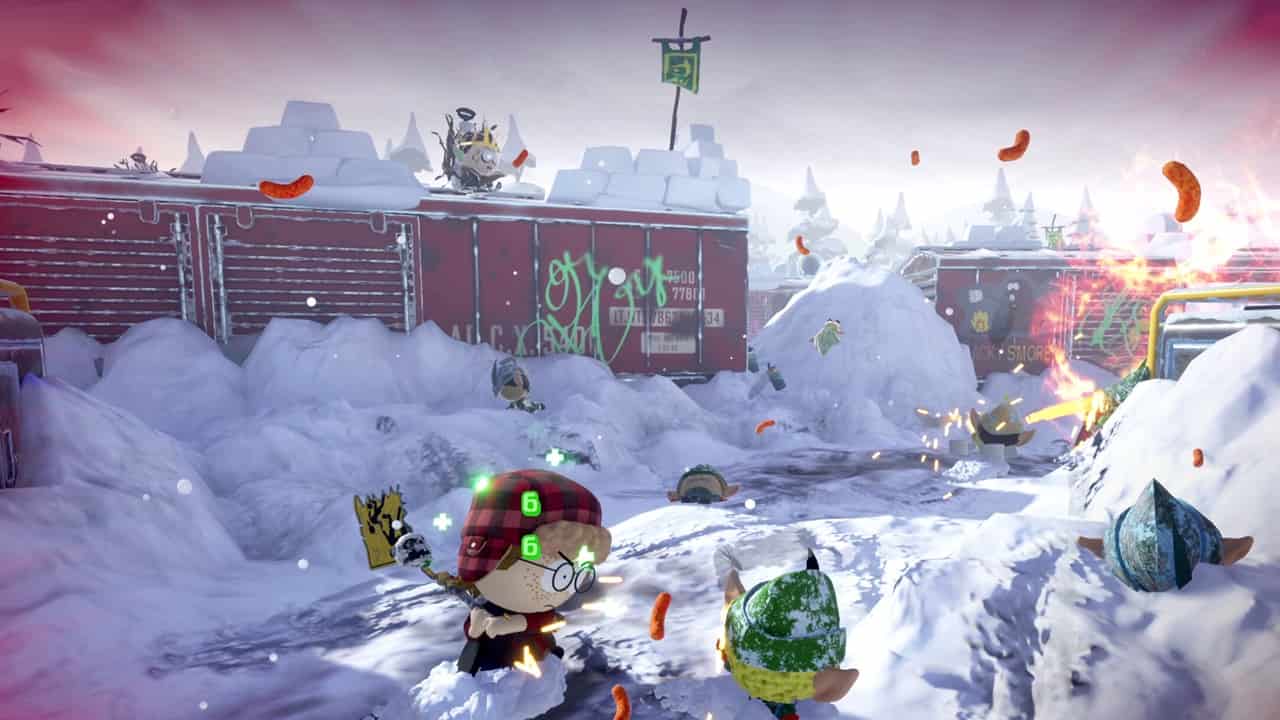 South Park Snow Day campaign - An image of a snow fight in the game.