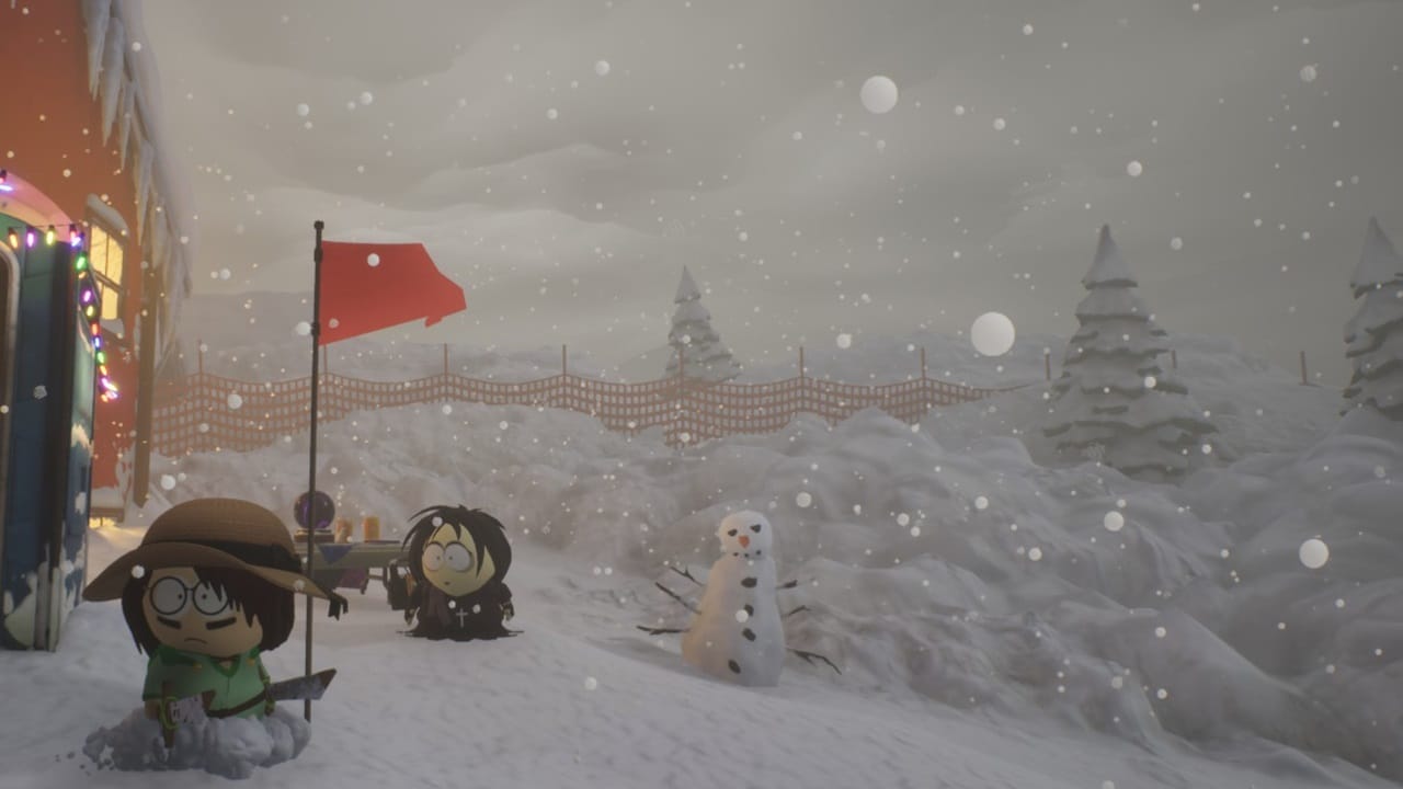 South Park Snow Day difficulty levels - An image of the player and Henrietta in the game.