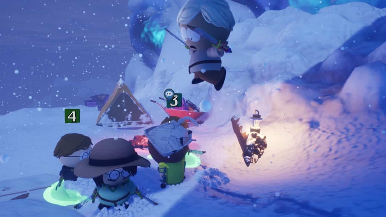 South Park Snow Day tips and tricks: An image of four players in the game.