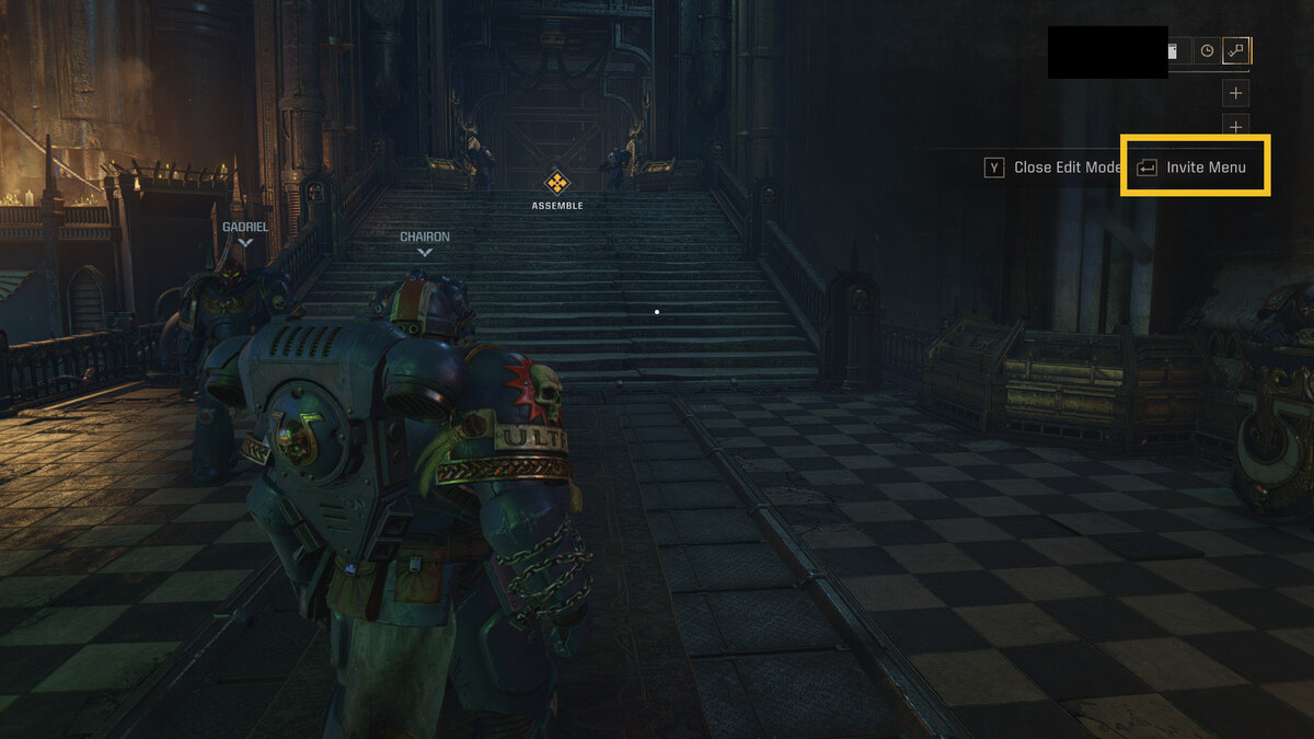 Space Marine 2 crossplay: Invite Menu.