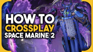 Space Marine 2 crossplay: feature image with text.