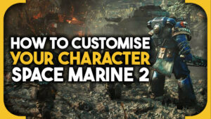 Space Marine 2 customise character: marine next to a dead swarm.