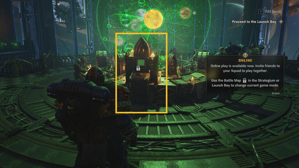 Space Marine 2 unlock Operations: Strategium on the Battle Barge.