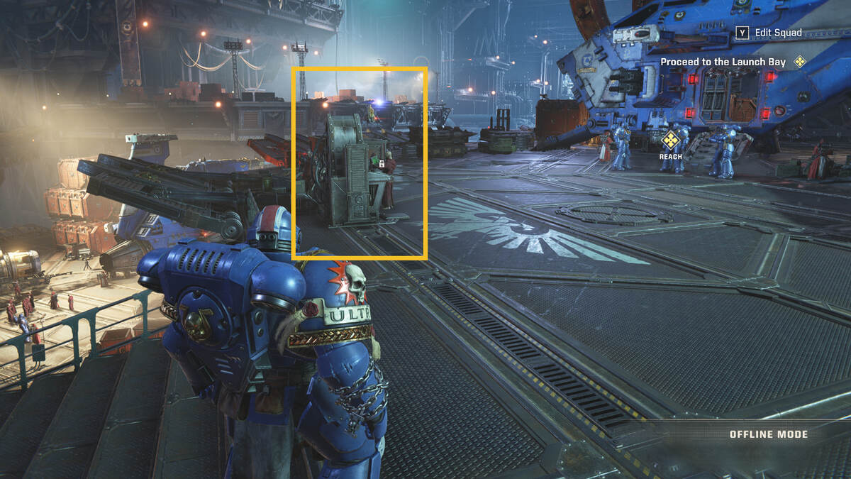Space Marine 2 unlock Operations: Launch Pad on the Battle Barge.