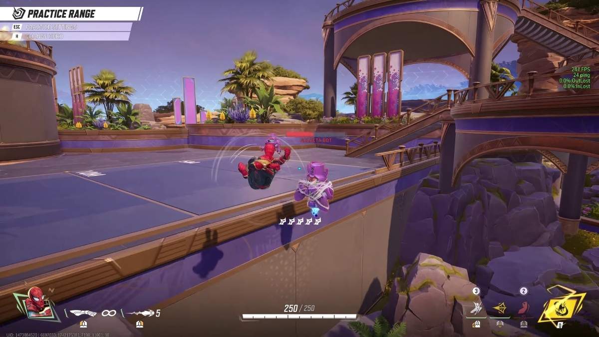 Pulling an enemy in Marvel Rivals as Spidey