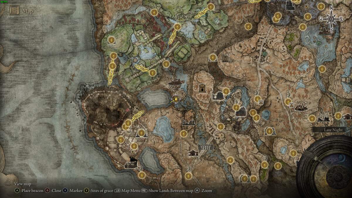 Elden Ring Shadow of the Erdtree revered spirit ash: realm of shadow map.