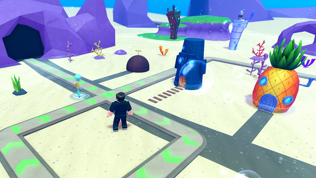 Image showing the character with Squidward unit in SpongeBob Tower Defense game on Roblox.
