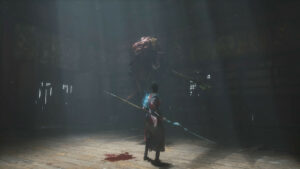 wuchang fallen feathers release window date - a woman holding a staff faces a monster