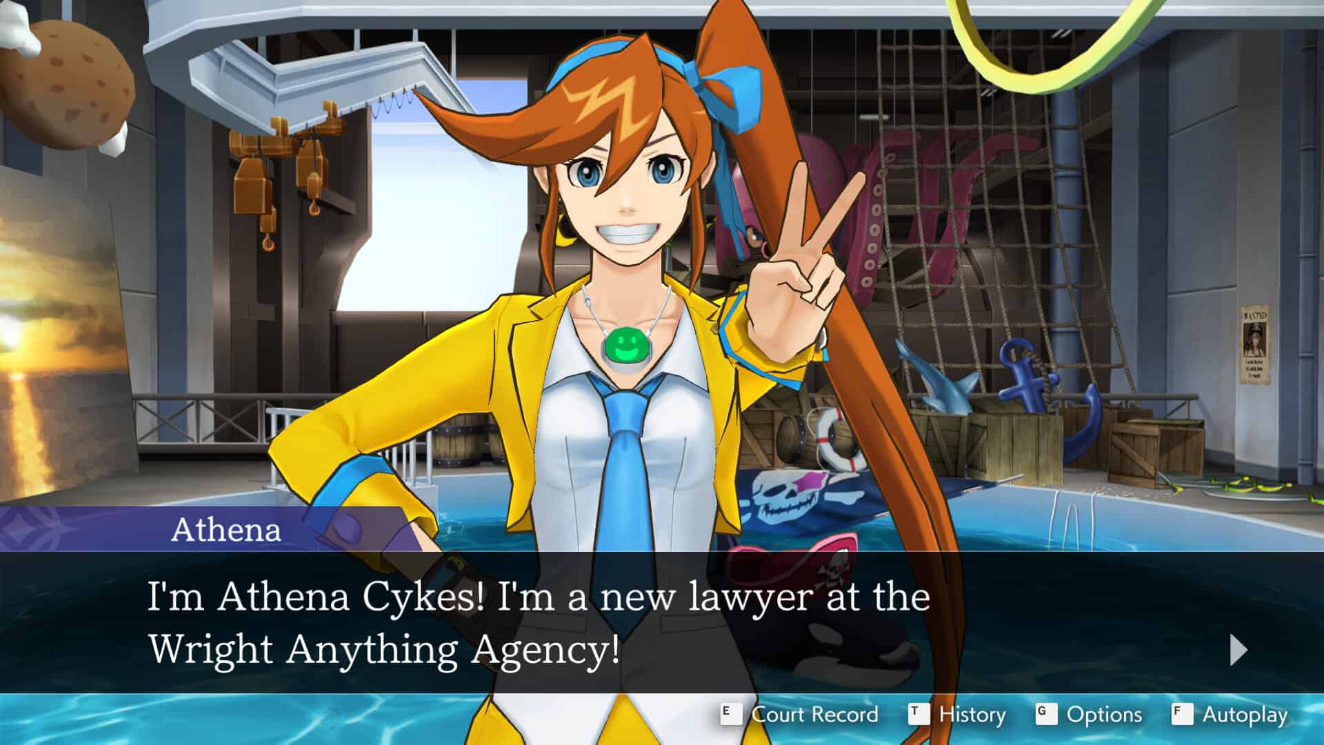 Athena as she appears in Phoenix Wright Dual Destinies in the Apollo Justice: Ace Attorney Trilogy.
