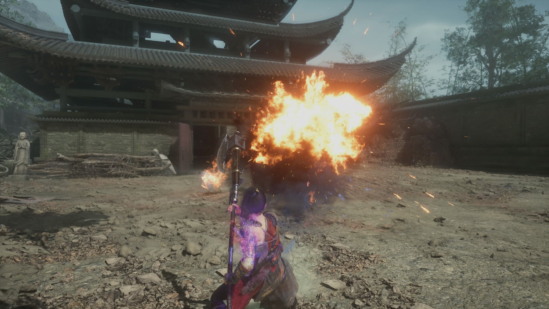 wuchang fallen feathers release window date - an explosion is seen on an enemy as a female character recoils