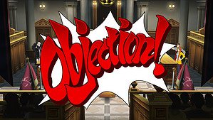 Apollo Justice: Ace Attorney Trilogy pc and steam preload - screenshot shows 'Objection' during a court case.