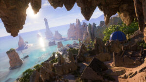 dragon age the veilguard release date window - water outside a cave that seemingly leads to the ocean