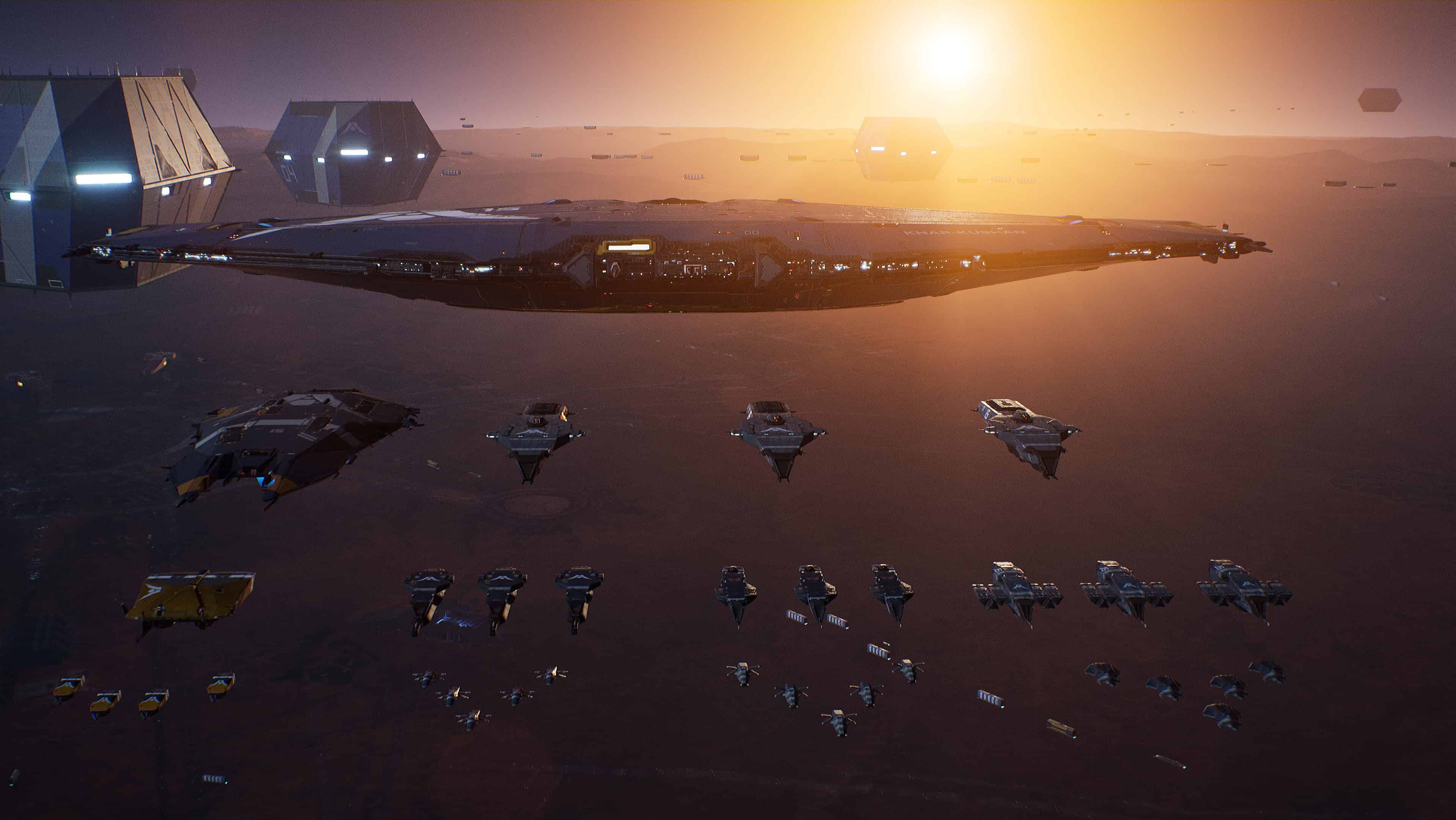 homeworld 3 release date - ships in space organise in formation ready to attack.