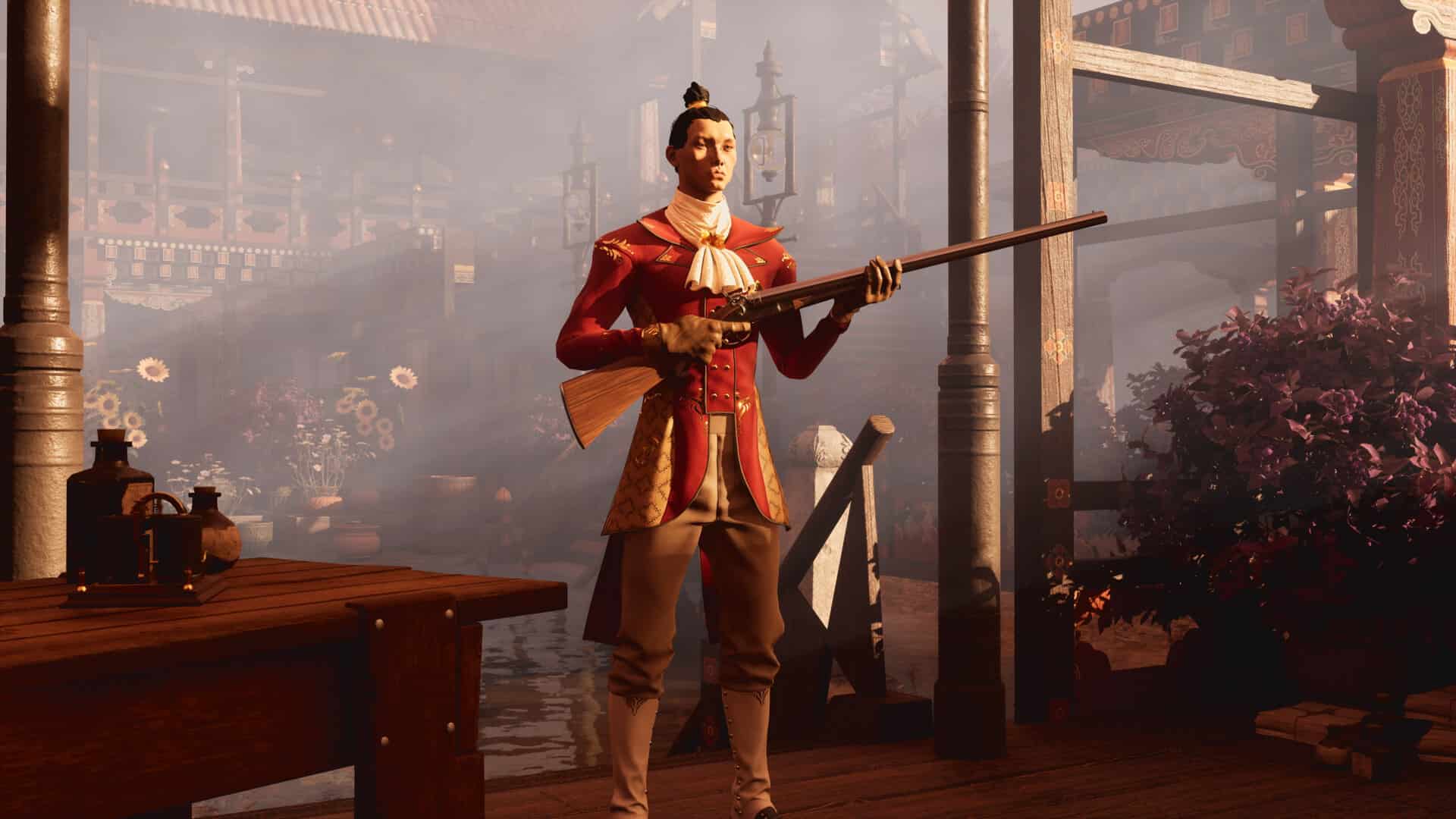Holding a gun in Nightingale