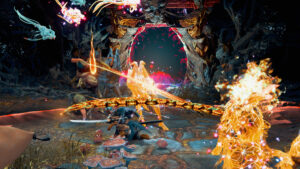 kunitsu-gami path of the goddess release time - a man with a sword attacks enemies