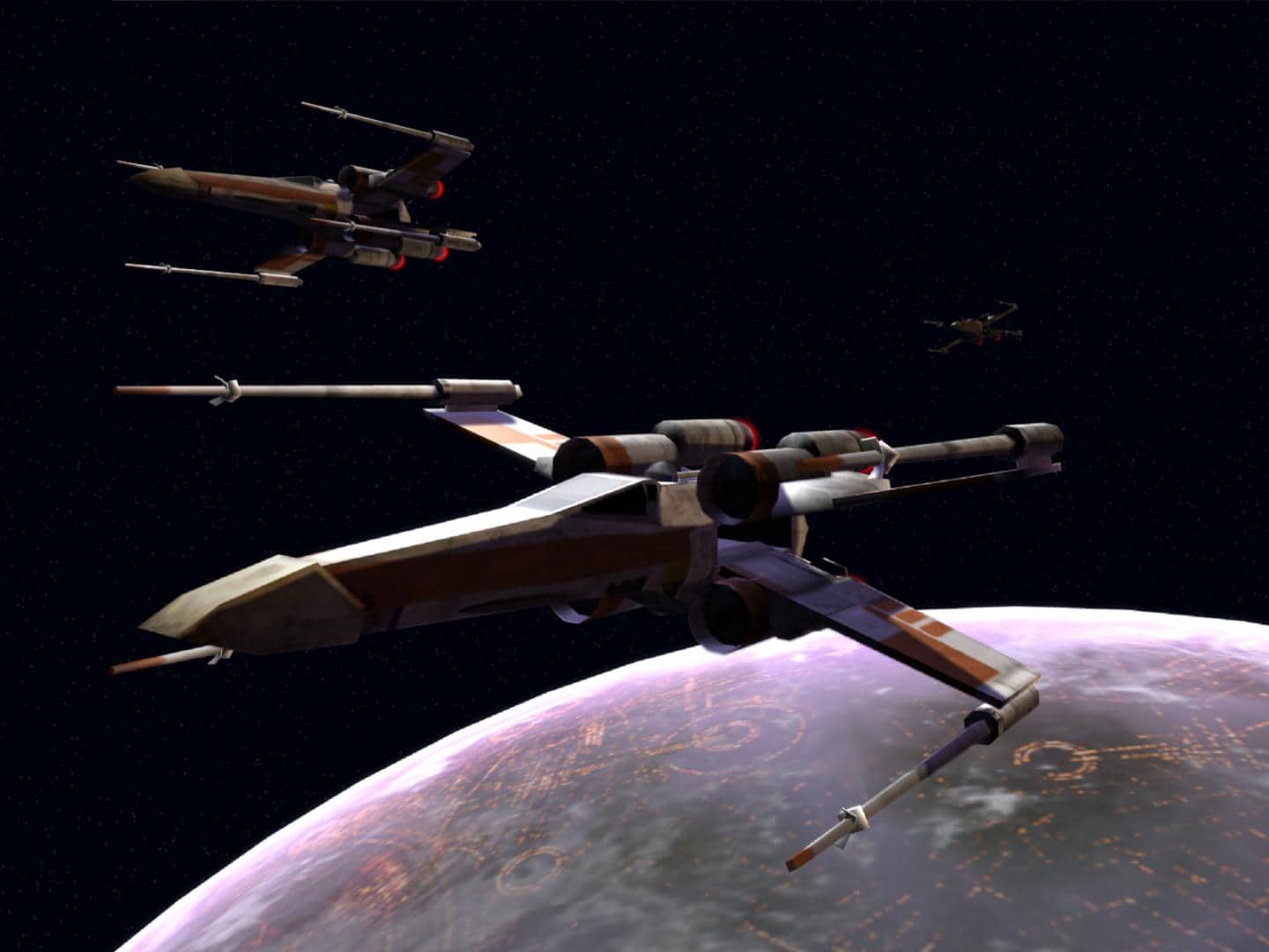games like homeworld 3 - ships from star wars fly overhead with a planet below