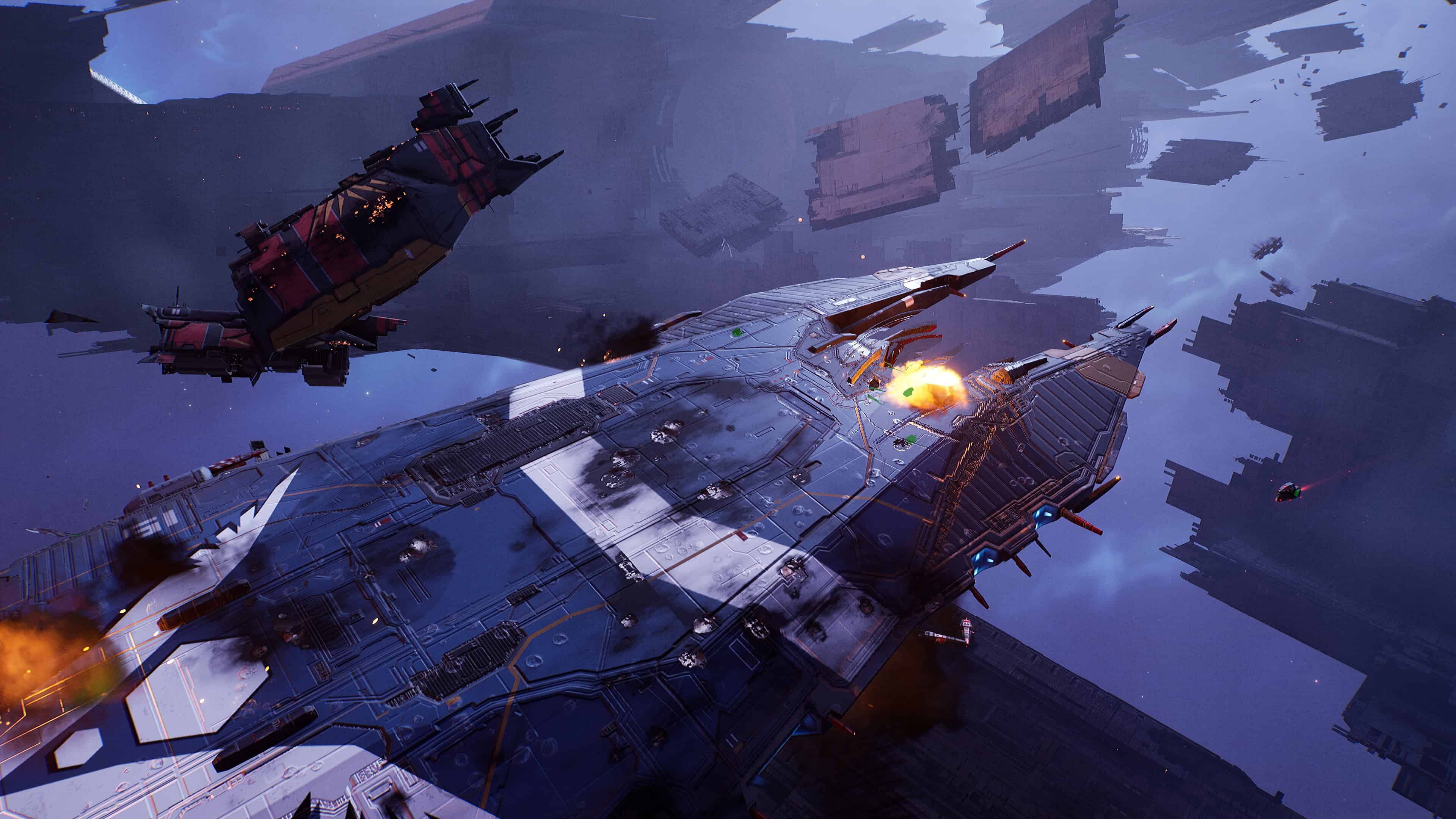 homeworld 3 release date start time - a ship flies through space during a battle