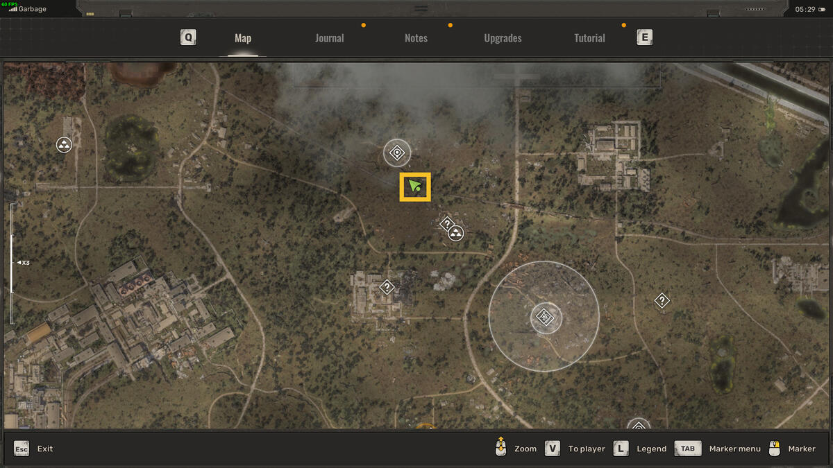 Best early game weapons in Stalker 2: Garbage region map.
