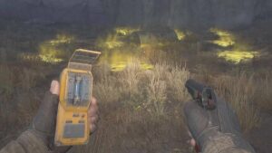 Stalker 2 artifact locations: Stalker near a toxic anomaly.