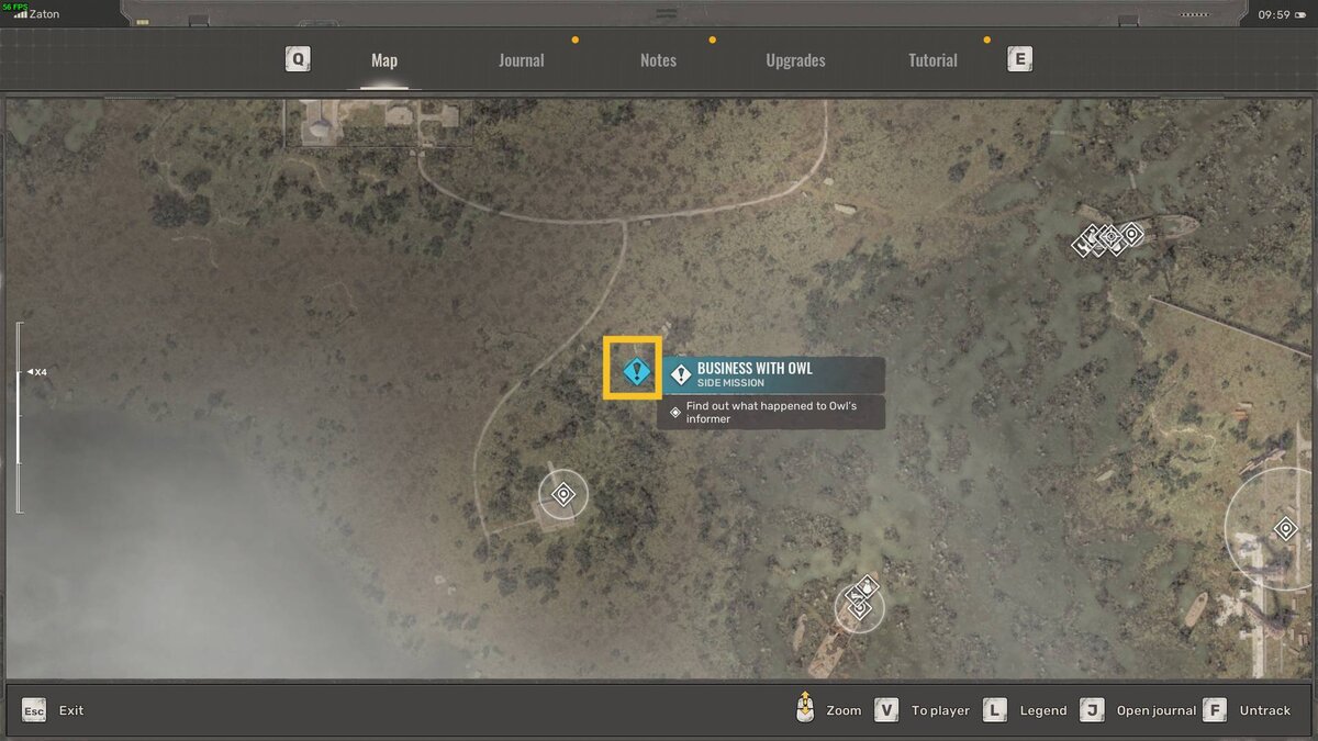 Stalker 2 Business with Owl quest walkthrough: map of Zaton.