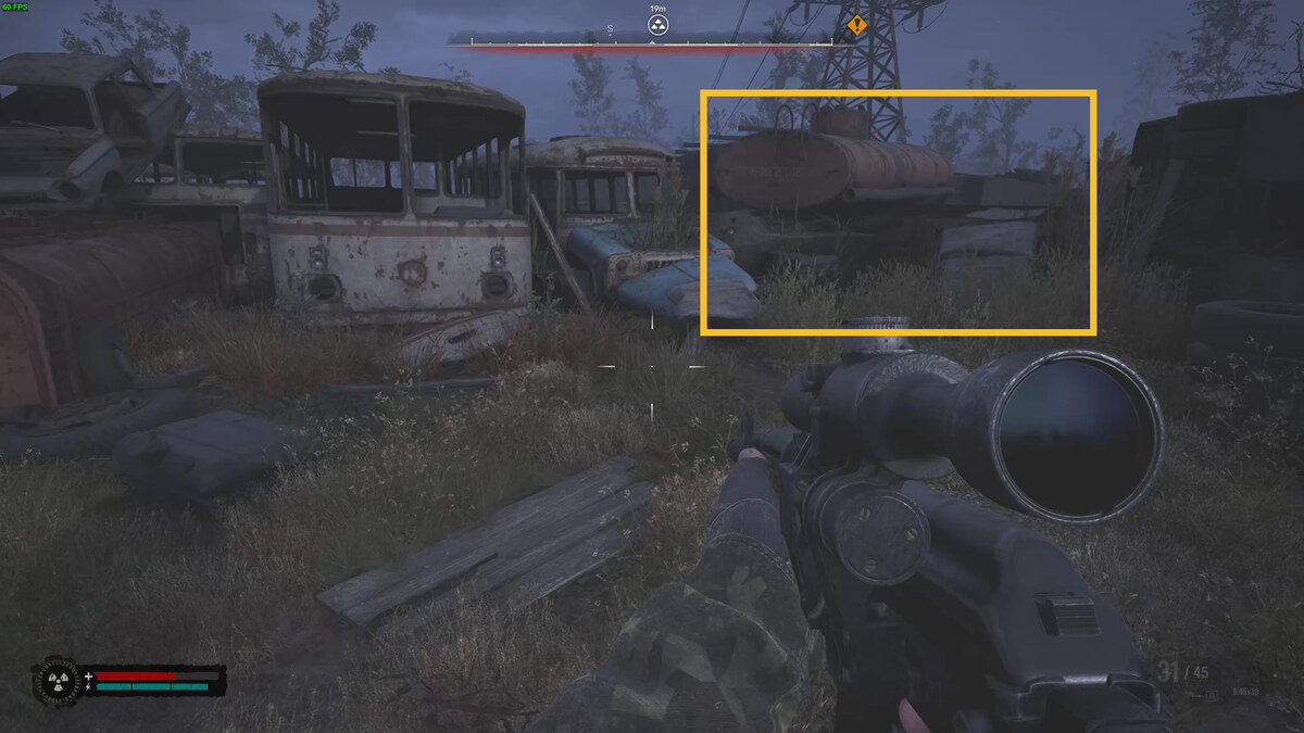 How to increase carry weight in Stalker 2: stalker exploring a scrap heap.