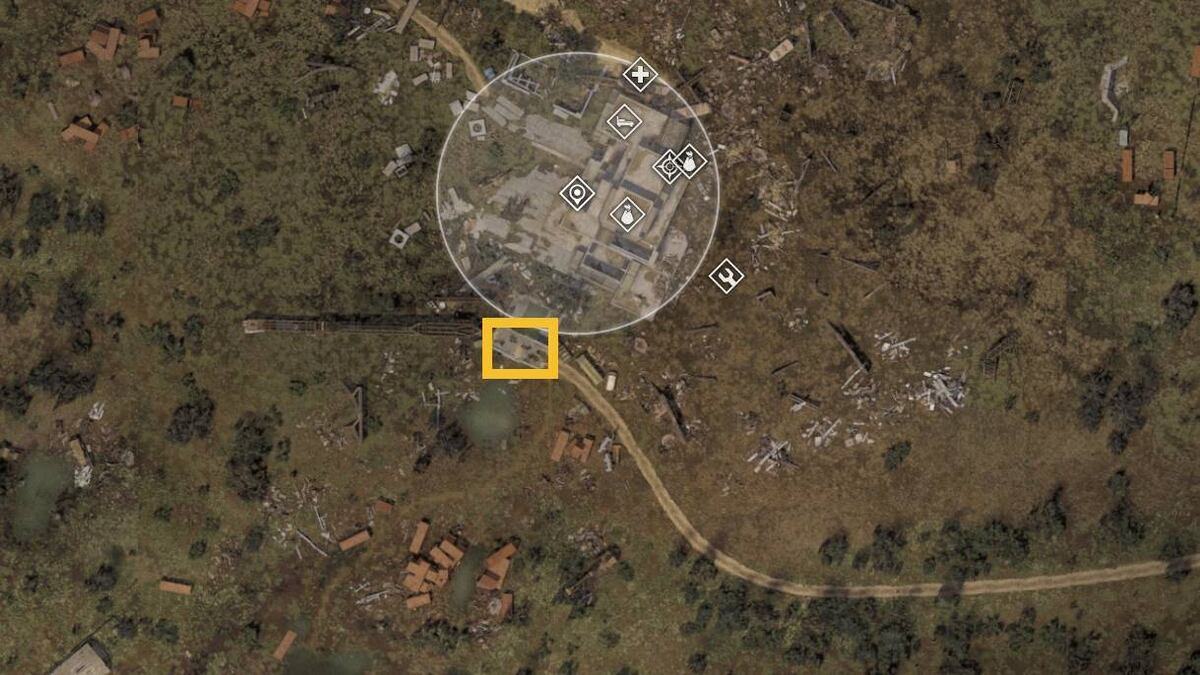 Stalker 2 Drowned weapon: map of the Garbage region.