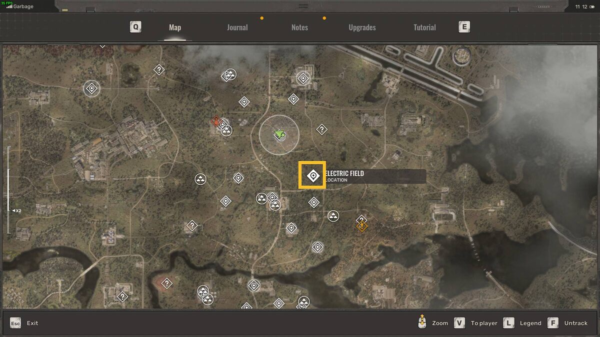 Stalker 2 Electric Field Safe: map of the Garbage region.