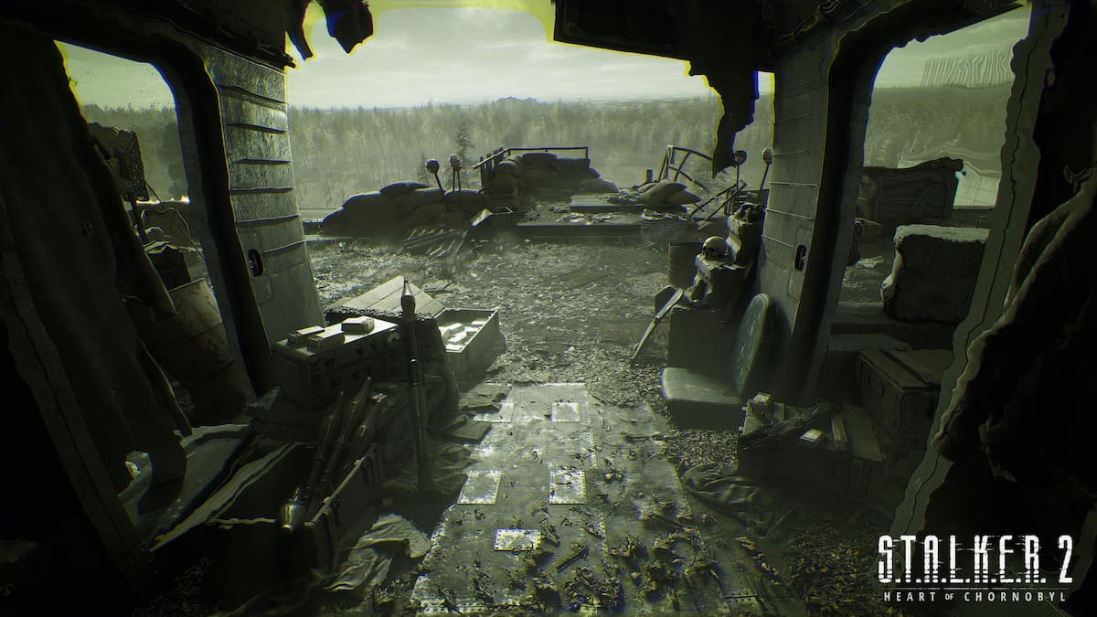 Image of an irradiated battlefield in Stalker 2 Heart of Chornobyl.