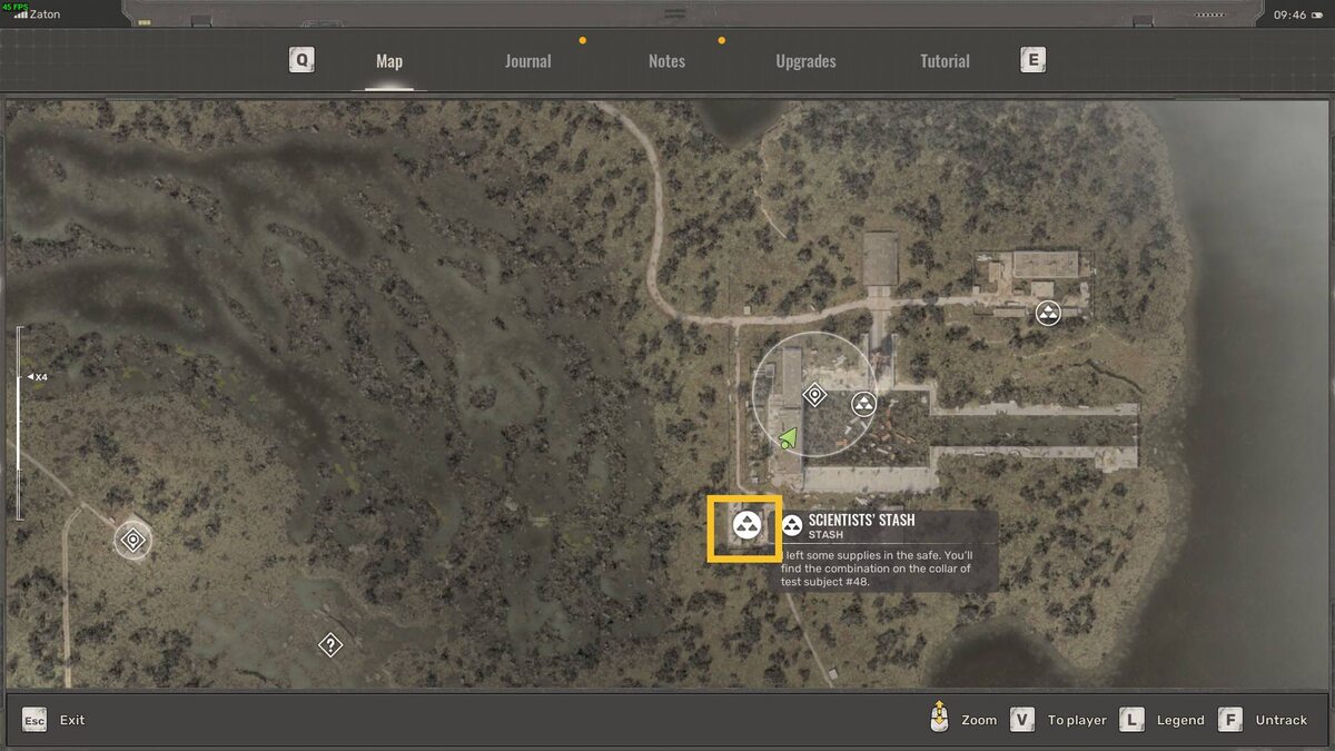 Stalker 2 Hydrodynamics Lab code: dark lab compound building.