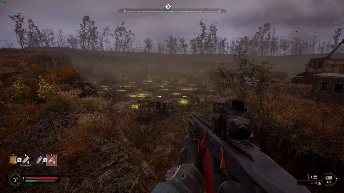 Stalker 2 Liquid Rock: Stalker exploring an acid anomaly.