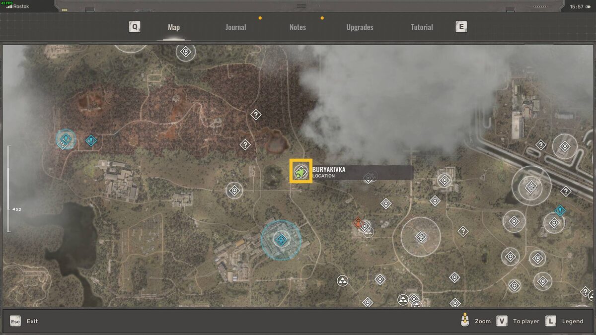 Stalker 2 Magic Cube: map noting a gravitational anomaly.