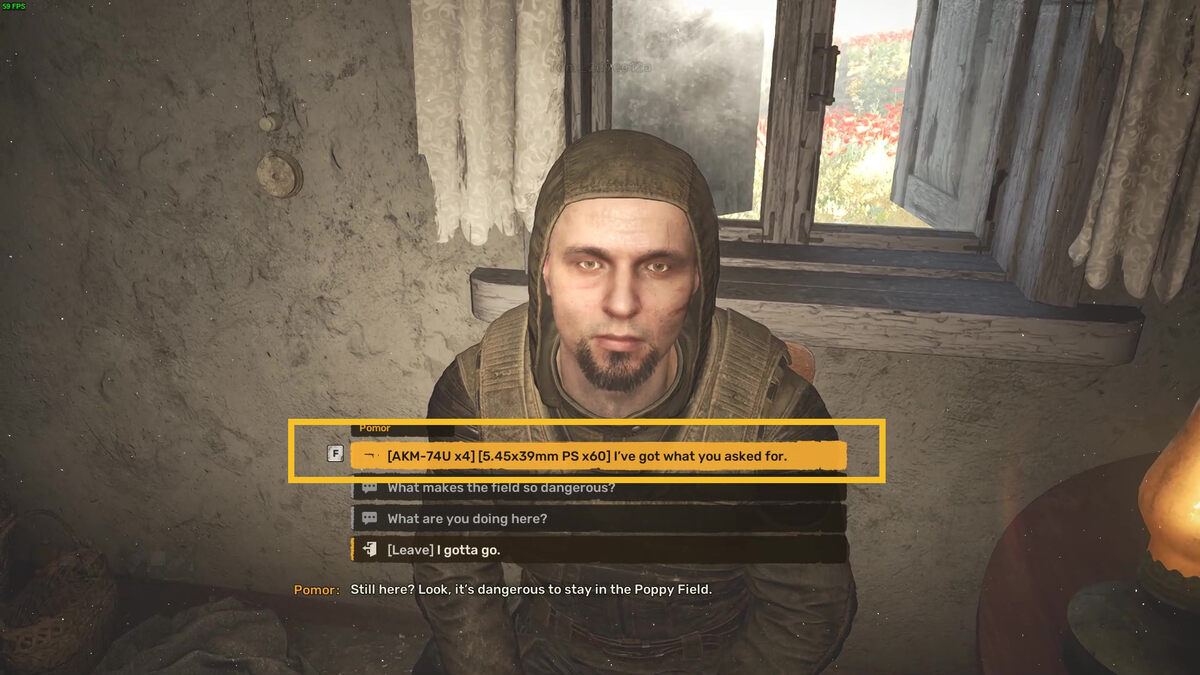 Stalker 2 The Poppy Field walkthrough - should you give the icon to Mityay or Pomor: stalker exploring a poppy field.