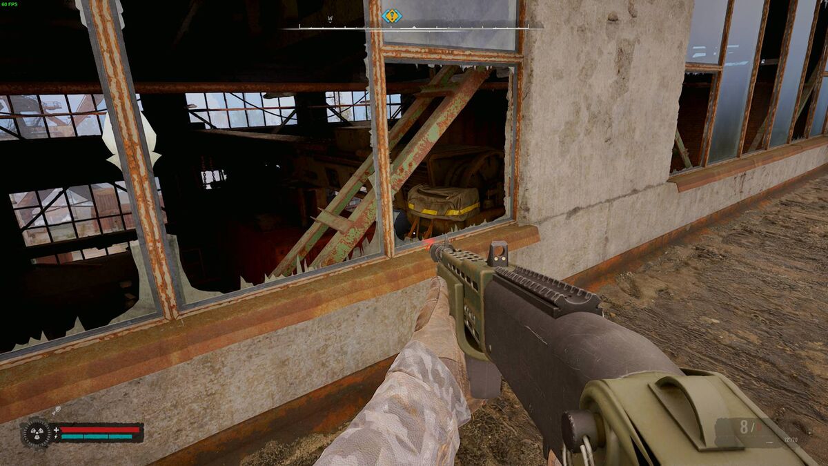 Stalker 2 Repair Quay stash: stash through a window.