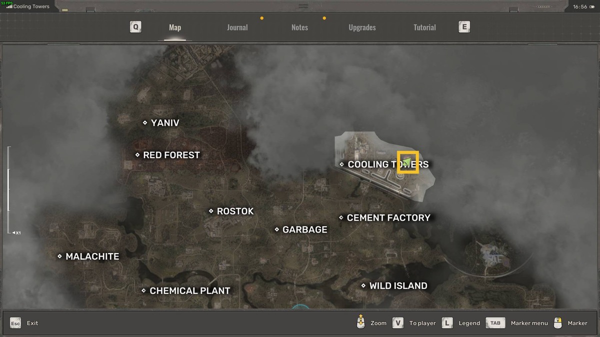 Stalker 2 Weird Nut: Fire Whirl anomaly on the map.