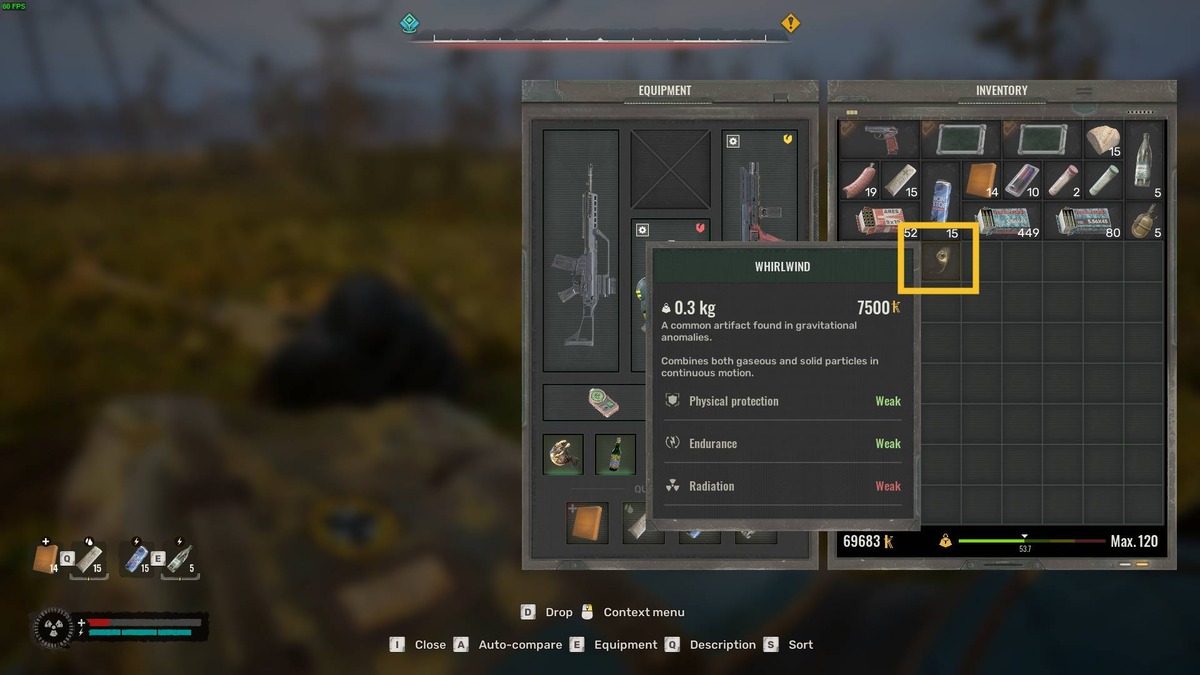 Stalker 2 artifact locations: Whirlwind location.