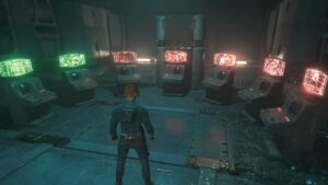 Star Wars Jedi Survivor Alignment Control Center: The screens on your left as you enter the facility.