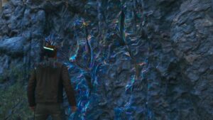 Star Wars Jedi Survivor glowing rocks: One section of tar glowing blue that you must break.