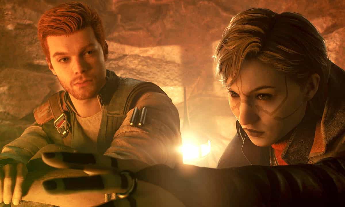 Star Wars Jedi Survivor review: Cal watching as Merrin creates something using her telekinesis abilities.