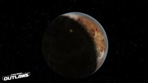 Image of the planet Cantonica from space in Star Wars Outlaws.