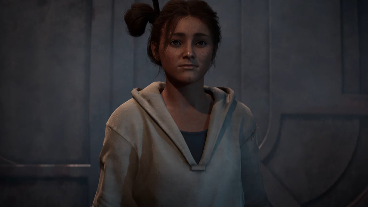 Image of younger Kay Vess from a flashback in Star Wars Outlaws.
