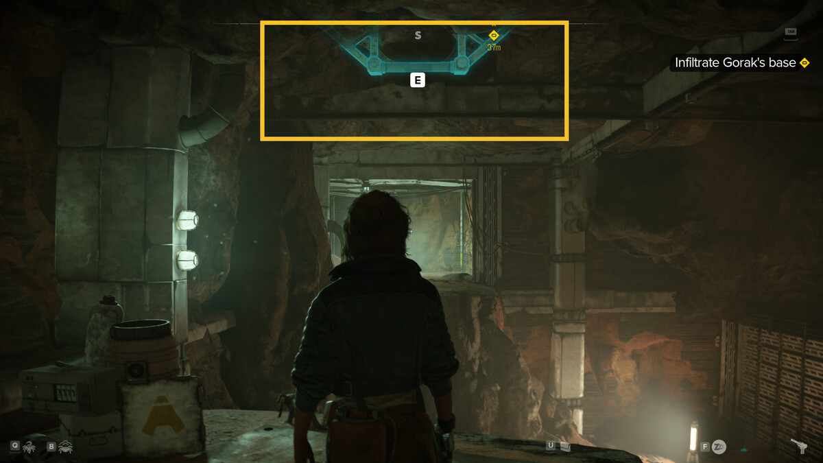 Star Wars Outlaws how to infiltrate Gorak's base: Kay in the Pyke Syndicate district.