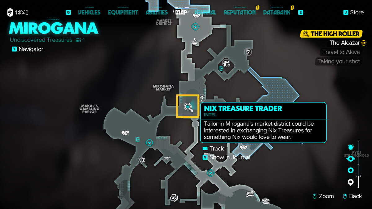 Star Wars Outlaws Nix Treasures: Kay exploring Akiva.