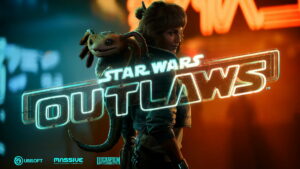 Image of the pre-main menu loading screen in Star Wars Outlaws.