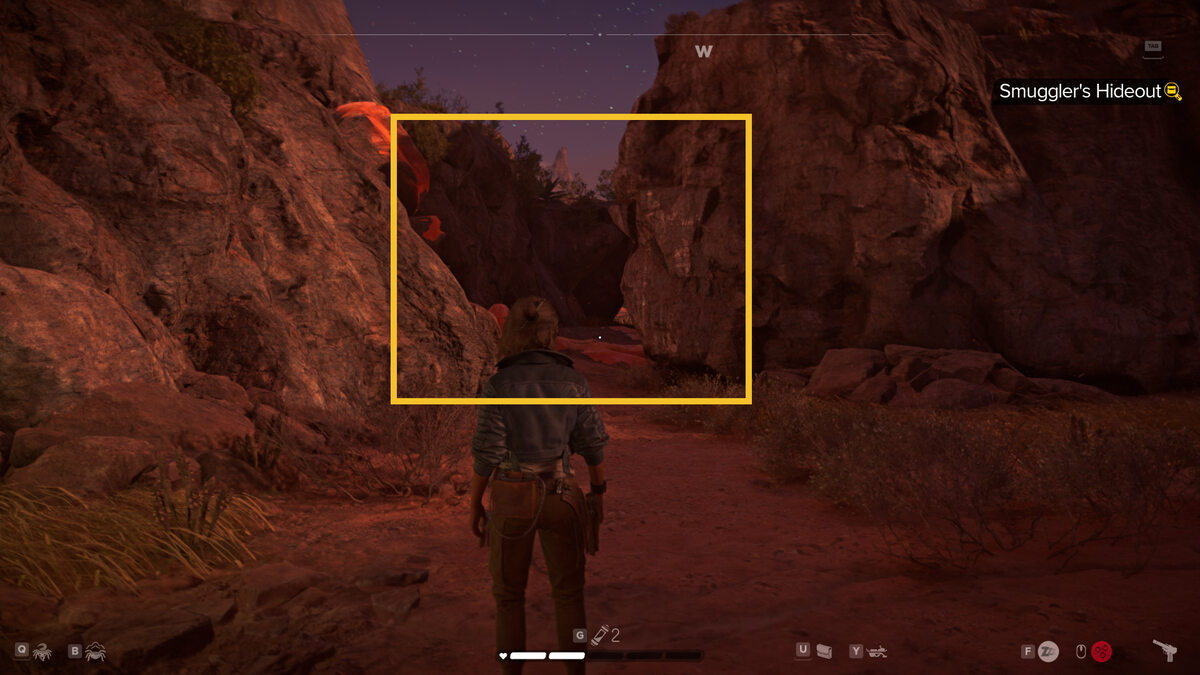 Star Wars Outlaws Smuggler's Hideout: Kay exploring near Typhon's Rock.